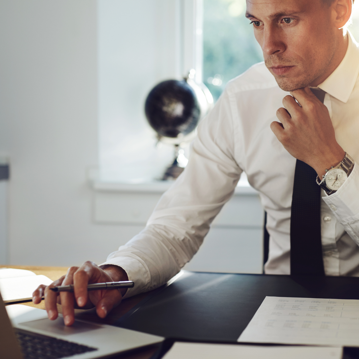 lawyer working on laptop