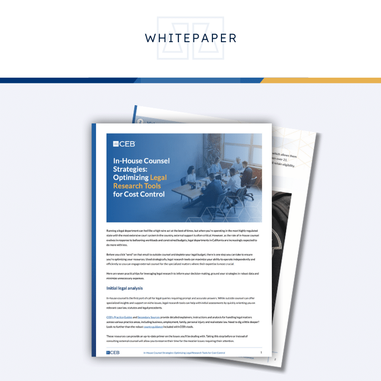 In-House Counsel Strategies: Optimizing Legal Research Tools for Cost Control PDF Preview image