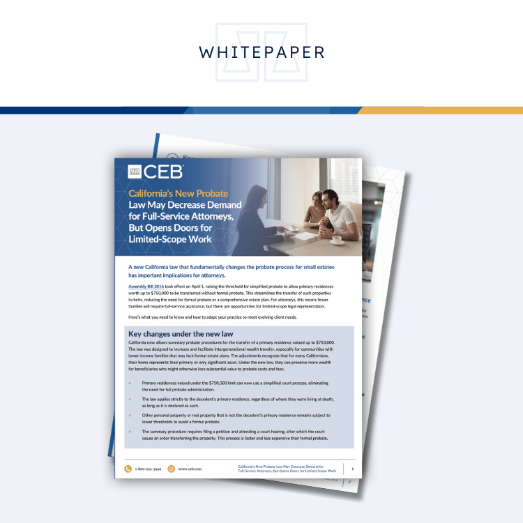 California’s New Probate Law AB 2016