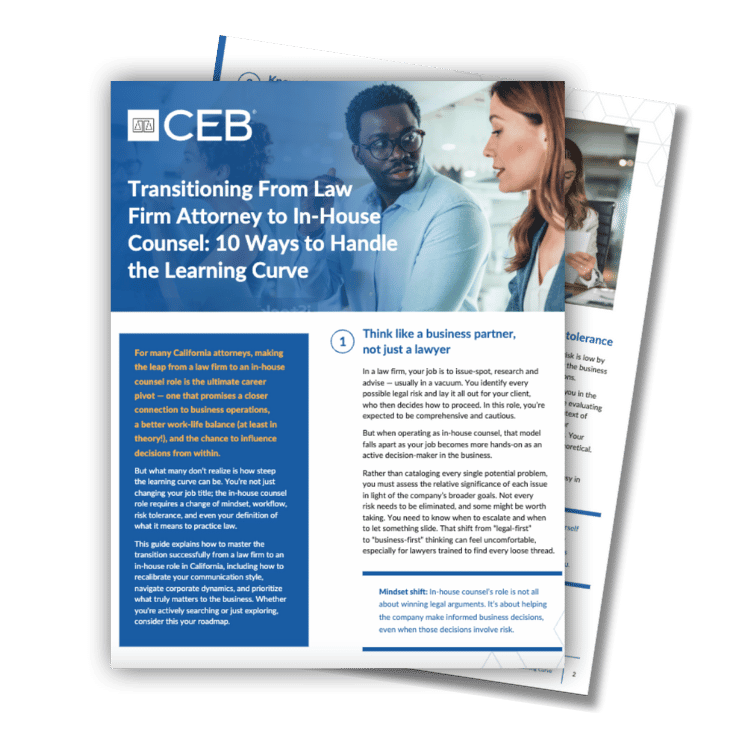 Transitioning from Law