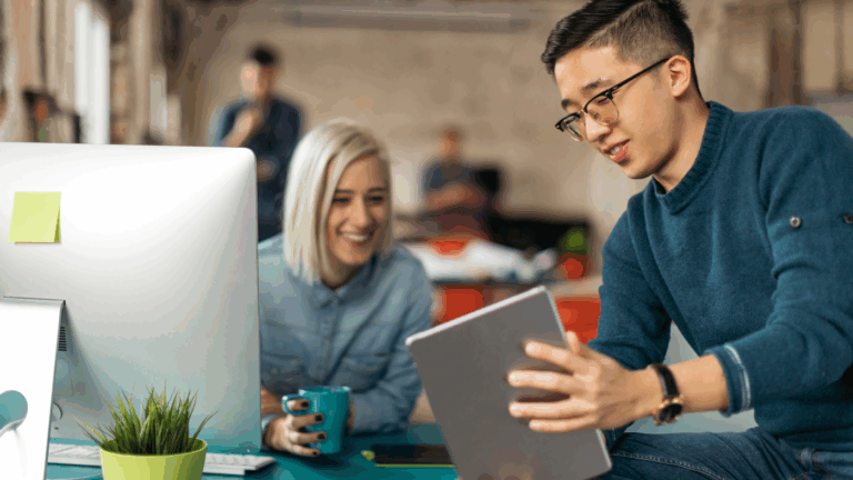 Streamlining Your Practice with Legal Tech cover image of 2 law professionals reading information on tablet