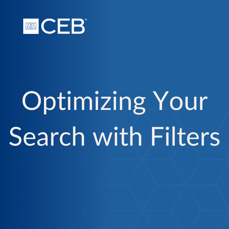 CEB OnLAW Pro filtered searching thumbnail tile for video
