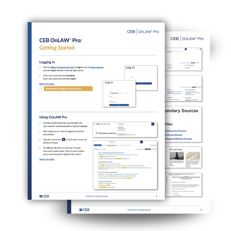 OnLaw Pro Starter Guide PDF preview thumbnail