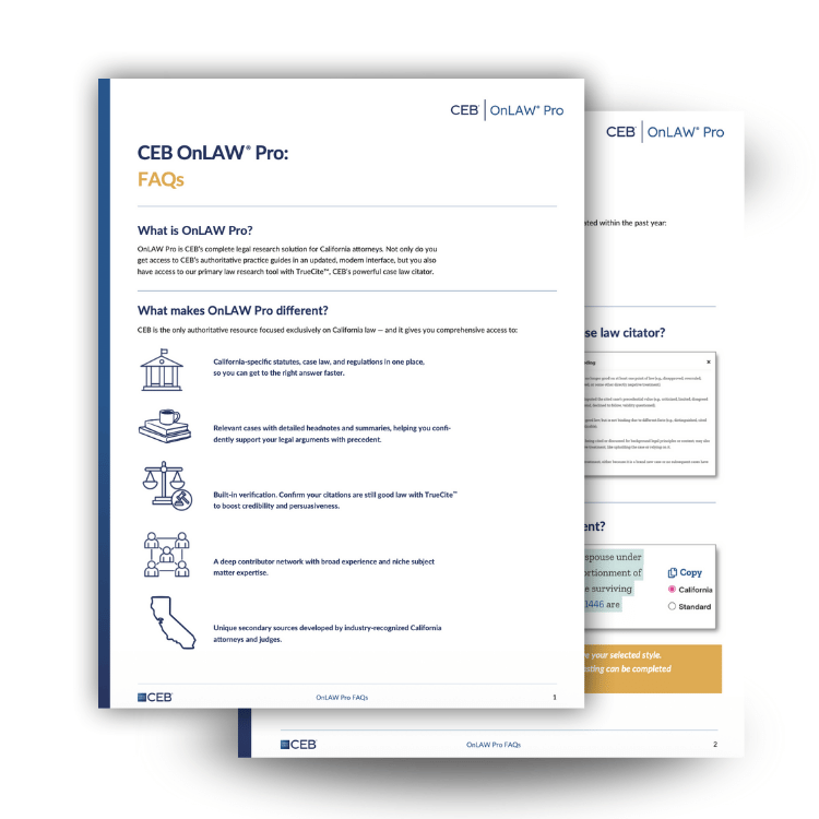 OnLaw Pro FAQ PDF preview thumbnail