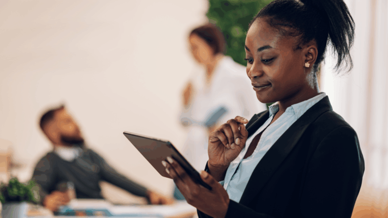 Should I Specialize Yet A 2L's Guide to Exploring Practice Areas Without Panic blog cover image of law student on tablet