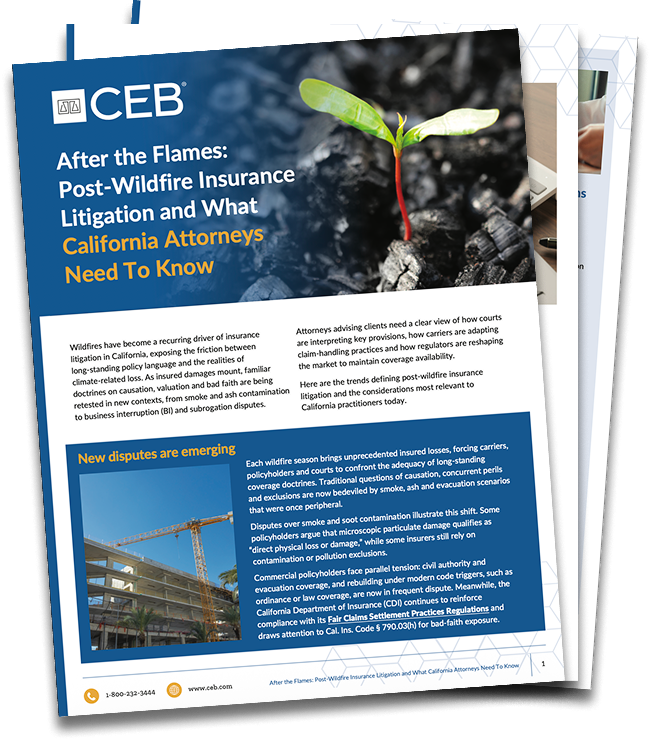 Post-Wildfire Insurance Litigation in California white paper