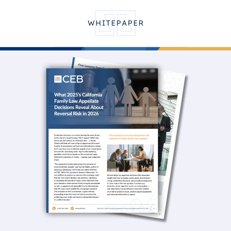 California Family Law Appellate Decisions Reveal About Reversal Risk in 2026