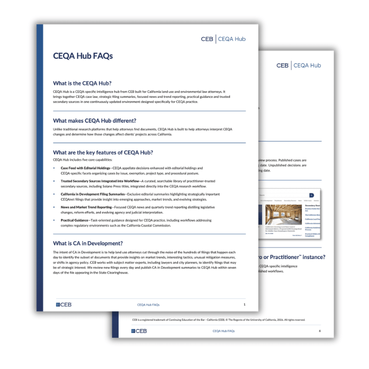 CEQA Hub FAQs