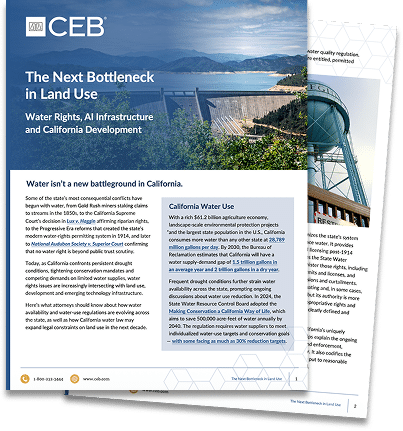 The Next Bottleneck in Land Use: Water Rights, AI Infrastructure and California Development whitepaper